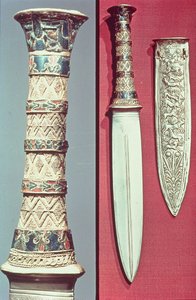 Daga de oro y vaina, tesoro de Tutankamón, c.1340 a.C.